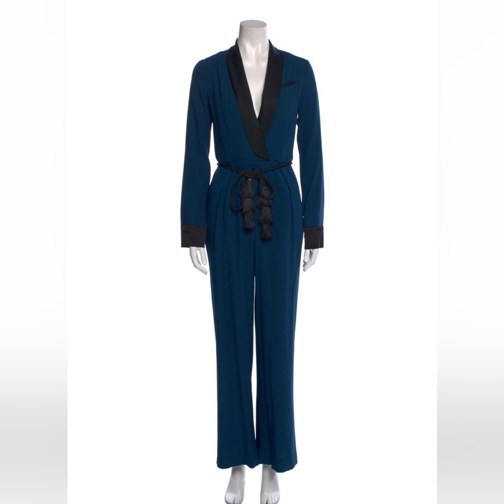 Rachel Zoe Acetate Plunge Neckline Jumpsuit